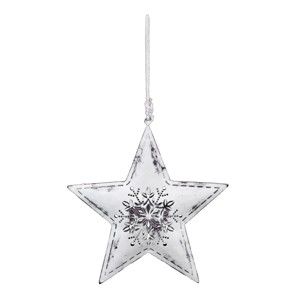 Závěsná vánoční dekorace ve tvaru hvězdy s vločkou Ego dekor Snow