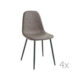 Sada 4 šedých židlí Design Twist Tom