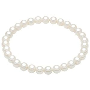 Bilý perlový náramek Muschel, bílé perly ⌀ 0,6 x délka 16 cm