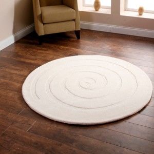 Krémově bílý vlněný koberec Think Rugs Spiral, ⌀ 140 cm