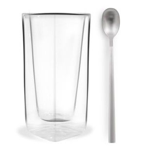 Dvoustěnná sklenice s míchátkem Vialli Design Vita, 300 ml