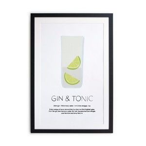 Zarámovaný plakát Really Nice Things Gin Tonic, 40 x 50 cm