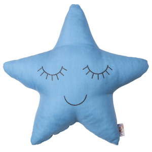 Modrý dětský polštářek s příměsí bavlny Apolena Pillow Toy Star, 35 x 35 cm