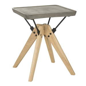 Betonový odkládací stolek s nohami z dubového dřeva Safavieh, 45 x 45 cm