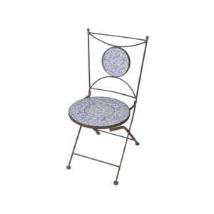 Modro-bílá židle s keramickým sedákem Ego Dekor