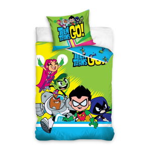 Dětské bavlněné povlečení na jednolůžko CARBOTEX Teen Titans Go, 160 x 200 cm