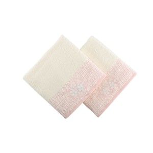 Sada 2 ručníků s růžovým detailem Amadeus, 50 x 90 cm
