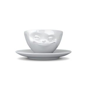 Bílý usměvavý hrníček na espresso 58products