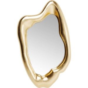 Nástěnné zrcadlo s rámem ve zlaté barvě Kare Design Hologram, 117 x 68 cm