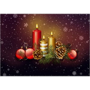Koberec Vitaus Christmas Period Candles, 50 x 80 cm