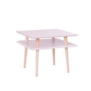 Růžový konferenční stolek Ragaba Square, 55 x 55 cm
