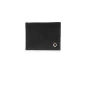 Černá pánská kožená peněženka Trussardi Royal, 12,5 x 9,5 cm
