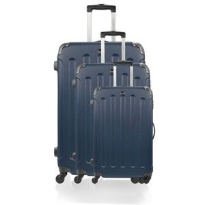 Sada 3 modrých cestovních kufrů na kolečkách Blue Star Madrid