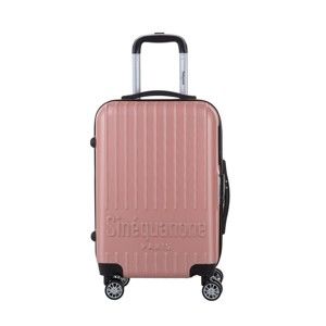 Světle růžový cestovní kufr na kolečkách s kódovým zámkem SINEQUANONE Iskra, 44 l