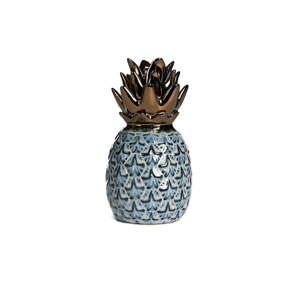 Modrý keramický dekorativní ananas Simla Nanas, výška 17,5 cm
