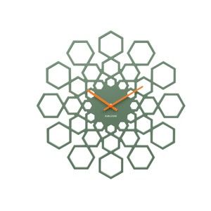 Zelené nástěnné hodiny Karlsson Sunshine Hexagon
