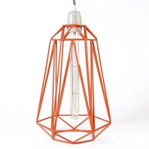 Světlo s oranžovým stínítkem a šedým kabelem Filament Style Diamond #3
