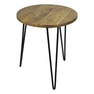Odkládací stolek s deskou z mangového dřeva HSM collection Sana, ⌀ 40 cm