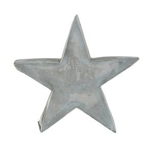 Šedá dekorativní cementová soška KJ Collection Christmas Star, výška 14,5 cm