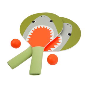 Set 2 pálek a míčků na stolní tenis Sunnylife Shark Attack