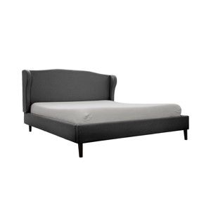 Tmavě šedá postel s černými nohami Vivonita Windsor, 180 x 200 cm