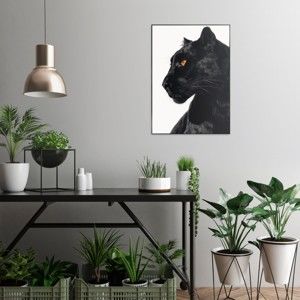 Obraz v černém rámu OrangeWallz Black Panther, 50 x 70 cm