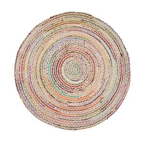 Barevný bavlněný kruhový koberec Eco Rugs, Ø 150 cm