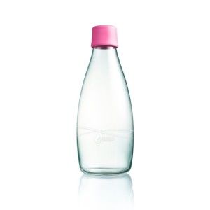 Světle růžová skleněná lahev ReTap s doživotní zárukou, 800 ml
