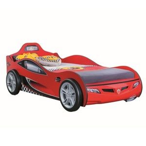 Červená dětská postel ve tvaru auta Race Cup Carbed Red, 90 x 190 cm