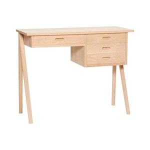 Pracovní stůl z dubového dřeva se 4 zásuvkami Hübsch Ejnar