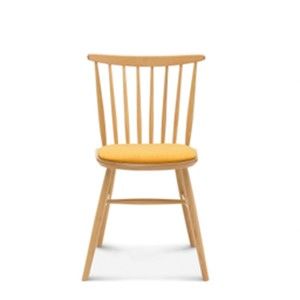 Dřevěná židle se žlutým polstrováním Fameg Amleth
