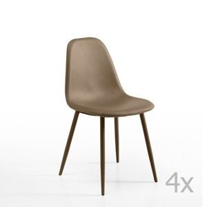 Sada 4 hnědošedých židlí Design Twist Jos