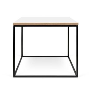 Bílý konferenční stolek s černými nohami TemaHome Gleam, 50 cm
