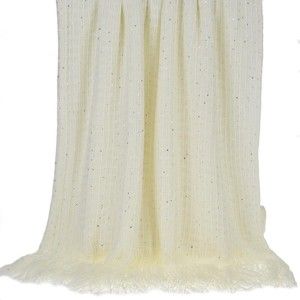 Pletený přehoz přes postel InArt Ivory Bringes, 130 x 150 cm