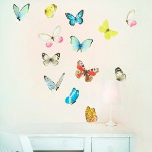 Znovu snímatelná samolepka  Watercolour Butterflies Mini, 30x21 cm