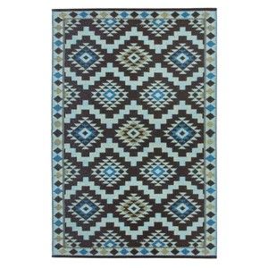 Modro-hnědý oboustranný koberec vhodný i do exteriéru Green Decore Regal, 120 x 180 cm