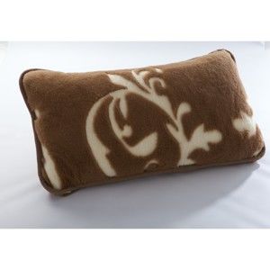 Hnědý vlněný polštář z velbloudí vlny Royal Dream Cappucino and Chocolate, 40 x 70 cm
