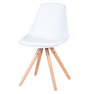 Sada 4 bílých židlí s nohama z bukového dřeva sømcasa Bella