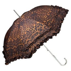 Hnědý holový deštník Von Lilienfeld Plain Mary Leopard, ø 90 cm