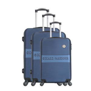 Sada 3 modrých cestovních kufrů na kolečkách GERARD PASQUIER Classa Valises