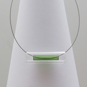 Zelený skleněný náhrdelník Ko–ra–le Tubes