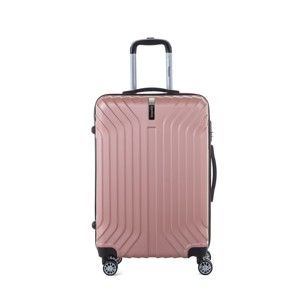 Světle růžový cestovní kufr na kolečkách s kódovým zámkem SINEQUANONE Elisabeth, 71 l