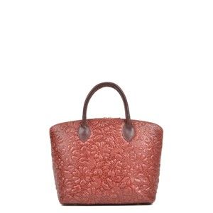 Růžová kožená kabelka Anna Luchini Bloom Rosso