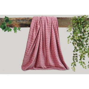 Růžová deka Dolce Bonita Embos, 200 x 135 cm