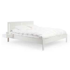 Bílá ručně vyráběná postel z masivního březového dřeva Kiteen Koli Tina, 160 x 200 cm