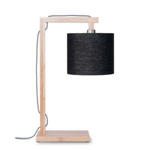 Stolní lampa s černým stínidlem a konstrukcí z bambusu Good&Mojo Himalaya
