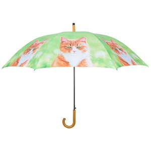 Světle zelený deštník s kočkami Esschert Design, ⌀ 120 cm