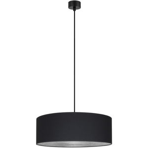 Černé závěsné svítidlo s detailem ve stříbrné barvě Bulb Attack Tres XL, ⌀ 45 cm