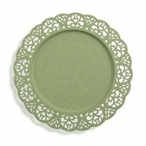 Sada 6 dekorativních zelených kovových talířů Villa d'Este Pierced, ⌀ 32 cm