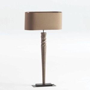 Šedá dřevěná stolní lampa Thai Natura, výška 74 cm
